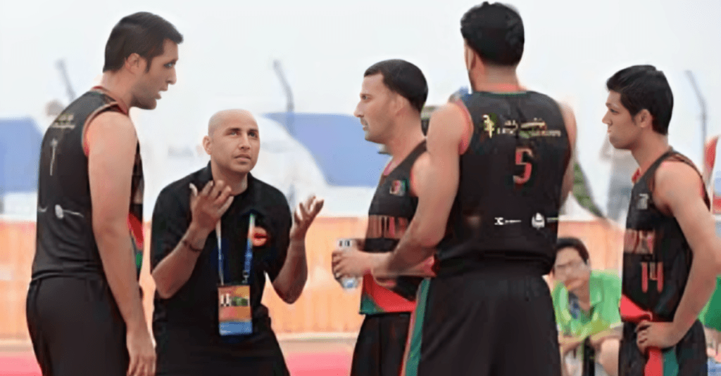 Afghan Coach Talking with Team Before Match