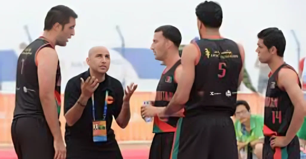 Afghan Coach Talking with Team Before Match