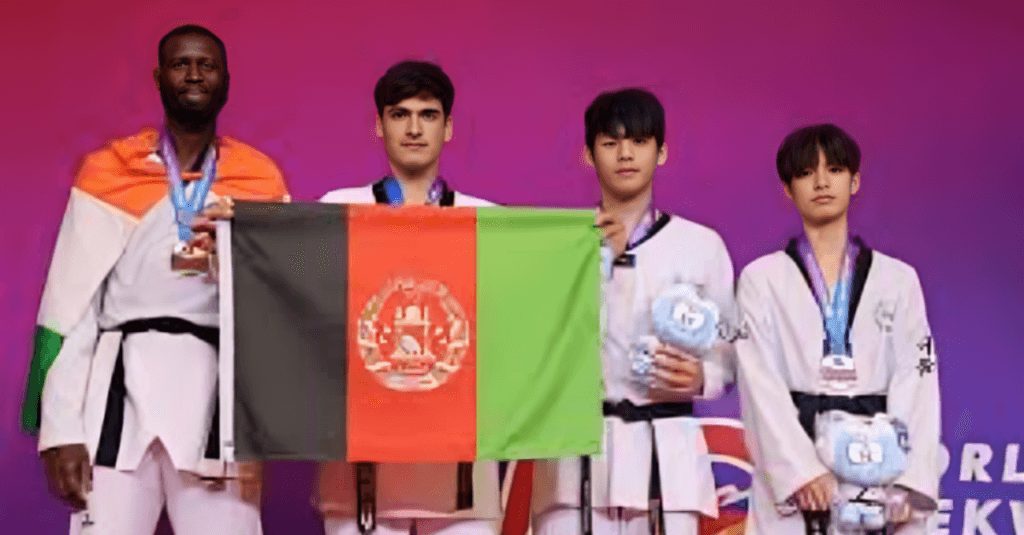 Afghanistani Taekwandu Athelets Amiri wins the first Gold Medal for Afghanistan at G2 Korea
